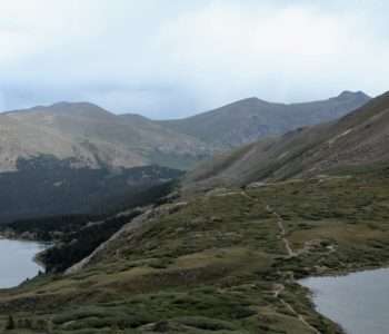 Mountains and two alpine lakes