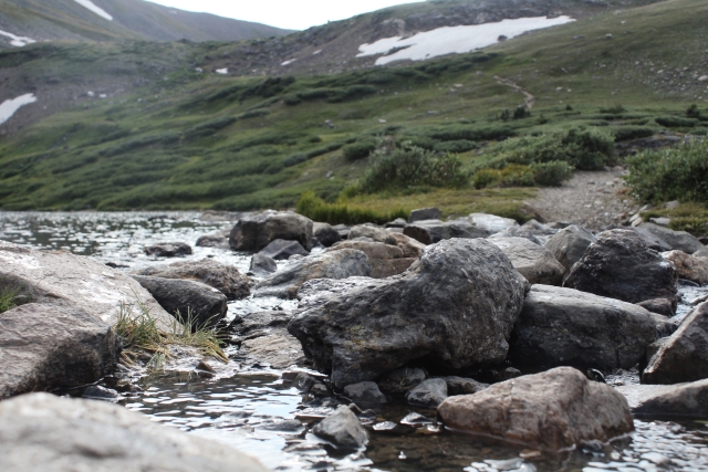 Stepping stones across an alpine creek