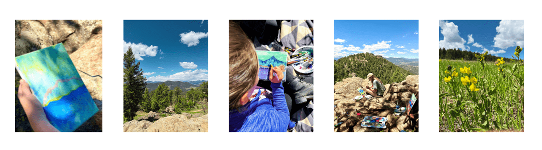 Assortment of people and places on an Abstract Adventures hike & paint tour